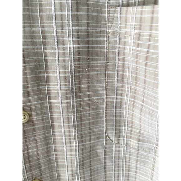 Men’s Neutral Lightweight Textured Plaid Collared Button-up  Mens  Size 3X - Picture 8 of 9